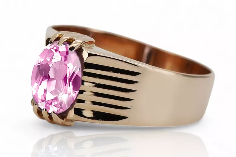 Винтидж крафт Пръстен Аметист Оригинално ретро 14k розово злато vrc007r